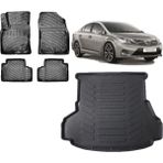 Team Car Toyota Avensis 2012 Model 3D Bagaj Havuzu+3d Havuzlu Araca Özel Paspas Takımı - Siyah - Siyah