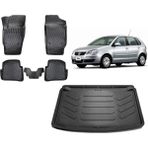 Team Car Volkswagen Polo 9n 2003 Model 3D Bagaj Havuzu+3d Havuzlu Araca Özel Paspas Takımı - Siyah - Siyah