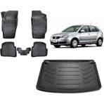 Team Car Volkswagen Polo 9n 2005 Model 3D Bagaj Havuzu+3d Havuzlu Araca Özel Paspas Takımı - Siyah - Siyah