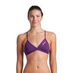 Team Swim Top Tie Back Solid Kadın Mor Yüzücü Bikini Üstü 004768930