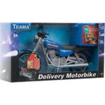 Teama Delivery Motorbike Çek Bırak Kurye Motosikleti TM-61842 Oyuncak Motosiklet Mavi - 21,5 x 12 x 6,5 cm