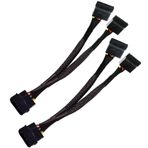 TeamProfitcom 4 Pin Erkek IDE Molex Çift 15 Pin Dişi SATA Güç Dağıtıcı Dönüştürücü Adaptör Kablosu Sabit Sürücü HDD SSD Uzatma Kablosu Manşon Örgülü 8 İnç (2 Paket)
