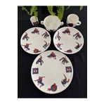 TEBAK COLLECTION Örümcek Adam Spiderman Desen Porselen 6 Parça Çocuk Yemek Takımı Mama Seti