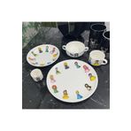 TEBAK COLLECTION Prenses Desen Porselen 5 Parça Çocuk Yemek Takımı Mama Seti