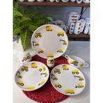 Tebak Collection Tebak Porselen Iş Makineleri Desen 6 Parça Çocuk Yemek Takımı Mama Seti