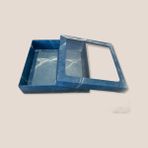 Tebe Group Ambalaj 20X20X5 Mavi Mermer Desenli Asetat Pencereli Karton KUTU(100 Adet) - Açık Mavi