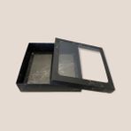 Tebe Group Ambalaj 20X20X5 Siyah Mermer Desenli Asetat Pencereli Karton KUTU(100 Adet)