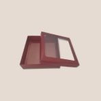Tebe Group Renkli Asetat Pencereli Karton Kutu 100 Adet 20X20X5 - Bordo
