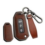 TECART Akıllı araba anahtarı kılıfı, Ford Fusion Fiesta Mondeo 5 MK2 MK3 MK4 MK7 MK8 Ranger Kuga Focus Ecosport deri desenli taşınabilir koruyucu kılıf anahtar kılıfı aksesuar B 3 tuşlu, siyah