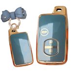 TECART Anahtar durumda Fit Toyota 86 taç yumuşak TPU anahtarlık anahtarlık anahtar kabuk kutusu aksesuarları koruyucu 3 düğme, B-gri, Butterfly-keychain