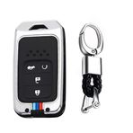 TECART Anahtar Fob Kapak Fit Honda Accord Hibrid Anahtar Kılıf Anahtar Konut Kabuk Anahtar Aksesuarları Koruyucu 4 Düğme Gümüş
