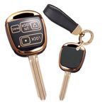 TECART Anahtar Fob kapak Fit Toyota akıllı anahtar kapak Toyota FJ Cruiser Land Yaris Echo Para yumuşak TPU araba anahtarı aksesuarları, R-siyah, R-keychain