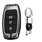 TECART Anahtar Fob Kılıf Kapak Fit Kia NIRO Forte Optima Sorento Rio Soul EV Sportage Anahtar Aksesuarları Koruyucu 3/4 Düğmeler, 3 Düğme-kısa Anahtarlık-siyah, 3 button-short keychain-Black