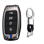 TECART Anahtar Fob Kılıf Kapak Fit Kia NIRO Forte Optima Sorento Rio Soul EV Sportage Anahtar Aksesuarları Koruyucu 3/4 Düğmeler, 4a Düğme-kısa Anahtarlık-siyah, 4A button-short keychain-Black