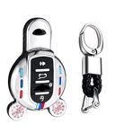 TECART Anahtarlık tutucu anahtarlık Fit BMW Mini Cooper F55 anahtar durumda anahtar konut anahtar koruyucu aksesuarları 4 düğme, Anahtarlık-mavi, A keychain-Blue