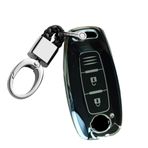 TECART Araba anahtarı durumda Fit Nissan X-trail T33 Qashqai yumuşak TPU anahtarlık anahtarlık anahtar kabuk tutucu aksesuarları 3 düğme, Bir düğme-siyah, 3 button