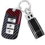 TECART Araba anahtarı kılıfı anahtar kılıfı TPU Toyota Camry RAV4 Highlander Corolla Avalon Prius Tacoma Tundra Sequoia anahtarlık aksesuarı anahtarlık A-siyah kırmızı