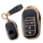 TECART Araba anahtarları için anahtar durumda Honda Civic Accord Vezel CRV TPU anahtar konut anahtar aksesuarları koruyucu 3 düğme siyah