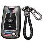 TECART Flip Anahtar Fob Kapak Fit Hyundai I20 I30 Anahtar Kılıf Anahtar Konut Kabuk Anahtar Aksesuarları Koruyucu 3 Düğme Gümüş