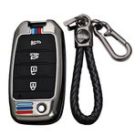 TECART Flip Energie anahtarlık tutucu anahtarlık Kia Rio Optima Sportage Sorento Carens Anahtar Aksesuarları Için Fit 4 Düğme Siyah