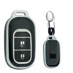 TECART Honda Accord Civic HEV VEZEL RV3 RV4 RV5 için Anahtarlık Kapağı Fit Araba Aksesuarları TPU Akıllı Anahtar Kapağı 2 Düğme Anahtar Kılıf, Örgülü-anahtarlık-siyah
