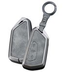 TECART Kapak Koruyucu Kılıf VW Volkswagen Golf 8 MK 8 ID.3 ID4 Viloran için Anahtar Kılıfı Seat Tarraco Ateca Deri Leon Anahtar Kılıfı Anahtarlık Akıllı Uzaktan Anahtar 3 Tuş C Gri