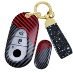TECART Mercedes Benz S-Sınıfı G-Sınıfı EQE EQS Anahtarlık Kapağı Anahtarlık Kılıfı Koruma Aksesuarı Kırmızı, Payetli anahtarlık, kırmızı