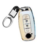 TECART Nissan Juke X-trail T33 için araba anahtar Fob Fit yumuşak TPU anahtar durumda anahtarlık anahtar kabuk tutucu aksesuarları 4 düğme, Düğme-beyaz, 4 button