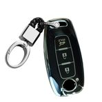 TECART Nissan X-Trail Qashqai Yumuşak TPU Anahtarlık Anahtarlık Anahtar Kabuk Tutucu Aksesuarları 3 Düğme Siyah B için Araba Anahtarı Kılıfı