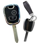 TECART Peugeot 107 206 207 307 için Anahtar Fob Fit Yumuşak TPU Anahtar Kılıfı Anahtarlık Anahtar Kabuk Tutucu Aksesuarları 2 düğme, B Düğmesi-siyah, 2 düğme