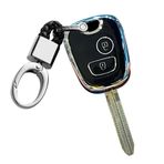 TECART Peugeot 107 206 207 307 için Anahtar Fob Fit Yumuşak TPU Anahtar Kılıfı Anahtarlık Anahtar Kabuk Tutucu Aksesuarları 2 düğme, Bir Düğme-siyah, 2 düğme
