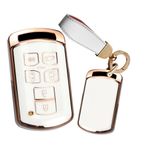 TECART Toyota anahtarlık kapak anahtarlık kabuk anahtarlık ile Fit Toyota Sienna 2020 yumuşak TPU anahtar aksesuarları, R-beyaz, R-keychain
