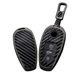 TECART Uzaktan akıllı araba anahtarı durumda karbon Fiber anahtar kabuk kapak Fit VW Volkswagen Touareg 2010 2011 2012 2013 2014 3 düğmeler anahtarlık tutucu kılıf anahtarlık aksesuarları çinko alaşım