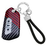 TECART VW Volkswagen Golf 8 ID4, Seat Leon MK 4, Skoda Octavia Anahtarlık Kapağı Anahtar Kabuk Koruyucu Anahtarlık için Fit, Halat Anahtarlık-kırmızı