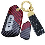 TECART VW Volkswagen Golf 8 ID4, Seat Leon MK 4, Skoda Octavia Anahtarlık Kapağı Anahtar Kabuk Koruyucu Anahtarlık için Fit, Payetler Anahtarlık-kırmızı