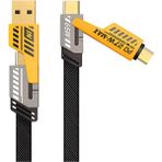 Tech Butiq 4in1 Type-C 65W To Usb-A + Type-C To Lightning 27W Hızlı Şarj Kablosu Siyah - 20W GaN Black