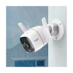 Tech Butiq C310, 2k 3mp Dış Mekan Wi-Fi/ethernet Güvenlik Kamerası, Hareket Algılama, IP66 Su Geçirmez, 30M Gece Görüşü, Çift Yönlü Ses, Bulut/yerel Depolama, Sesli ve Işıklı Alarm - Ahşap