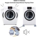 Tech Butiq Çamaşır Makinesi Titreşim Önleyici Kauçuk Ayak Pedleri Çamaşır Makinesi Stoper 4'lü Set Gürültü Engelleyici ve Kaymaz - Option-1