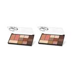Tech Butiq City Style Face & Eye No: 01 Warm Nude - Allık, Bronzer, Aydınlatıcı ve 9'lu Far Paleti (2 Paketi) - Option-1