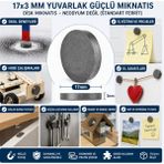 Tech Butiq Mıknatıs 17X3 mm Yuvarlak Güçlü Mıknatıs Disk Mıknatıs - --
