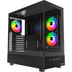 Tech Butiq Montech Xr, Atx Mid-Tower Pc Oyun Kasası, 3 x 120MM Argb Pwm Fanlar Önceden Yüklenmiş, Tam Görünüm Çift Temperli Cam Panel, Ahşap Tahıl Tasarım G/ç Arabirimi, 4090 Gpu'ları Destekleyin, 360MM Radyatör - Acı Kahverengi - Option-1