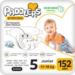 Tech Butiq Protection Bebek Bezi 5 Numara Junior (11-18 Kg) 152 Adet – Ekstra Set, Maksimum Koruma - 0 - 1 Ay