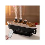 Tech Butiq Uzaktan Kumandalı Titanic Tasarımlı Nostaljik Gemi Şeklinde Aroma Difüzörü ve Hava Nemlendirici 250ML LED Işıklı Ultrasonik Buhar Makinesi Dekoratif Masaüstü Ortam Nem Cihazı | 299 - 1BW-Beyaz