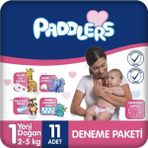 Tech Butiq Yenidoğan Bebek Bezi 1 Numara (2-5 Kg) 11 Adet – Deneme Paketi, Yumuşak ve Sızdırmaz - 0 - 1 Ay