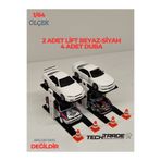 Tech Trade 1/64 Ölçek Diorama 2 Araçlık Lift 2 adet Beyaz-Siyah + 4 Adet Duba