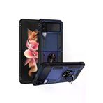 Techaks Samsung Galaxy Z Flip 3 Kılıfı Sert Kalın Dayanıklı Mıknatıslı Standlı Yüzüklü Silikon Kılıf Vega 56AÖ-8680436069943-235