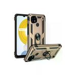 Techaks T18834-TCHS Realme C21 Kılıf Kamera Çıkıntılı Standlı Yüzüklü Mıknatıslı Zırh Kapak Vega - Gold