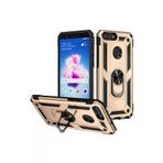 Techaks T20732-TCHS Huawei P Smart Kılıf Kamera Çıkıntılı Standlı Yüzüklü Mıknatıslı Zırh Kapak Vega - Gold