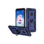 Techaks T20732-TCHS Huawei P Smart Kılıf Kamera Çıkıntılı Standlı Yüzüklü Mıknatıslı Zırh Kapak Vega - Mavi