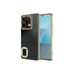 Techaks T30467-TCHS Redmi Note 13 Pro 5G Kılıf Kamera Lens Korumalı Kenarları Renkli Logo Gösteren Omega Kapak - Gold